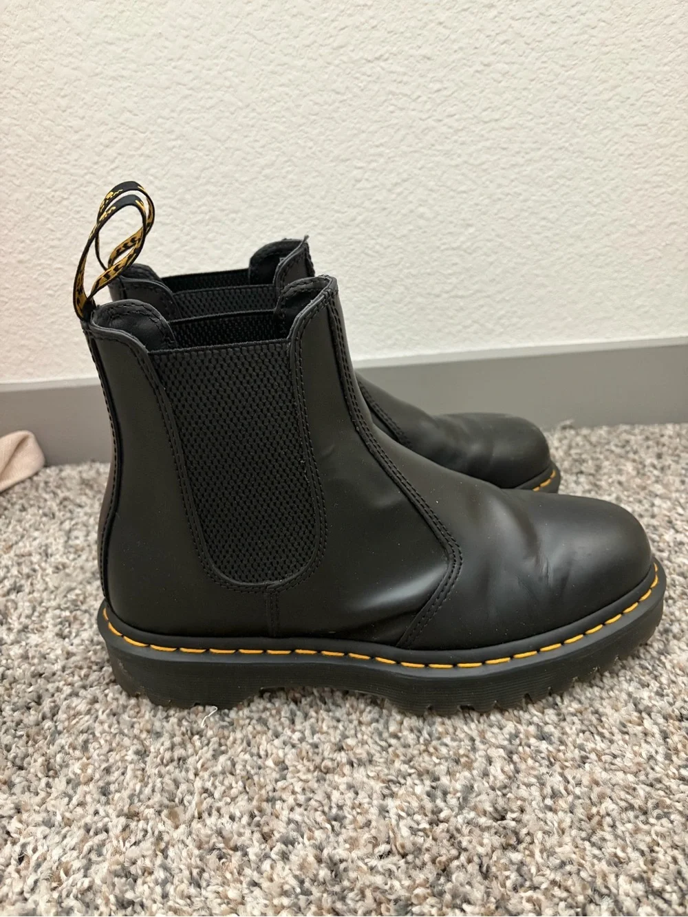 Dr. Martens Black Chukka Boots with Yellow Stitching